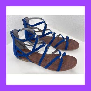 Carlos Santana "EMMA" Sandal in Bright Royal Suede - Size 9